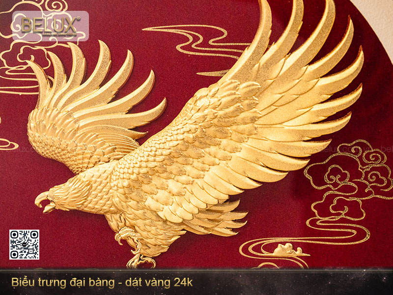 Biểu trưng tròn đại bàng dát vàng 24k&nbsp;